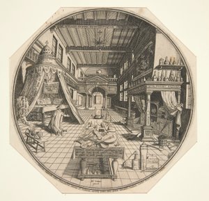 Heinrich Khunrath, alchimiste de Leipzig, dans sa bibliothèque - Peter van der Doort