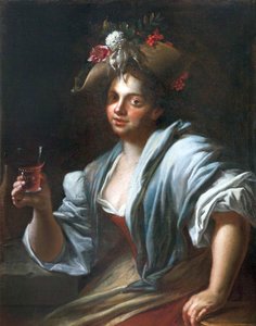 Fille avec un verre de vin - Petr Brandl