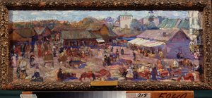 Le marché à Pskov - Petr Ivanovic Petrovichev
