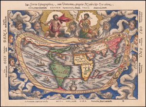 1544 carte - Charta Cosmographica, Cum Ventorum Propria Natura et Operatione