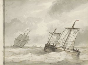 Voiliers sur une mer agitée
