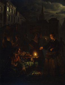 Scène de marché de nuit