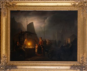 Une place de marché la nuit, Bruxelles, 1870