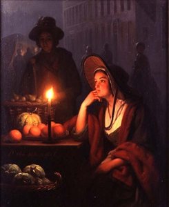 Étal de marché la nuit - Petrus van Schendel