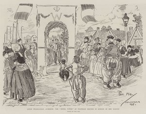 Accession de la reine Wilhelmina, la tour Eiffel à Volendam érigée en l