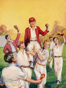 Garçons jouant au cricket, héros du match