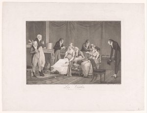 Groupe de jeunes femmes et hommes dans un intérieur