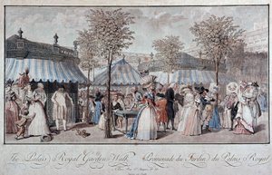 Promenade dans le jardin du Palais Royal - par Debucourt - Philibert Louis Debucourt