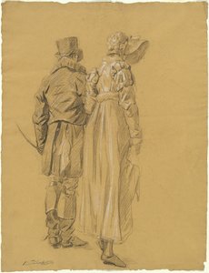 Un couple à la mode vu de dos