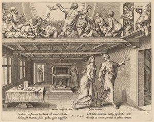 Et ils furent tous remplis du Saint-Esprit - Philip Galle after Maerten van Heemskerck