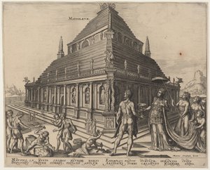 Mausolée (Le tombeau de Mausole à Halicarnasse) - Philip Galle, after Maerten van Heemskerck