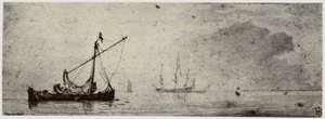 Van der Velde, Une barge - Philip Henry Delamotte
