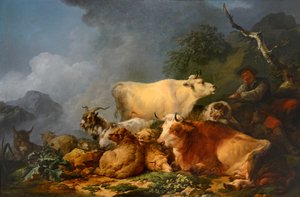 Paysage avec des animaux