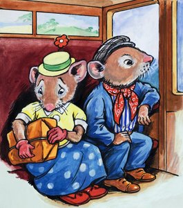 La souris de la ville et la souris de la campagne (gouache sur papier) - Philip Mendoza