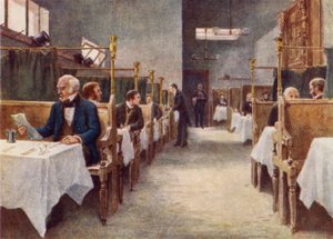 Salle à manger du Cock Tavern, Fleet Street, détruite en 1886