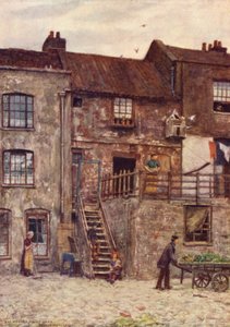 Vieilles maisons, cour intérieure de White Hart Inn, Southwark, 1884 - Philip Norman