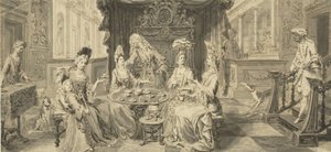 Société élégante à la table ronde, vers 1700