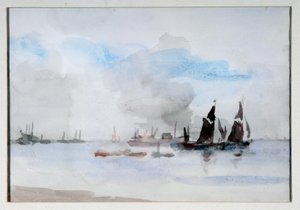 Barges sur la Tamise, Greenhithe - Philip Wilson Steer