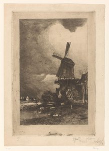 Moulin dans un paysage - Philip Zilcken (signed by artist)