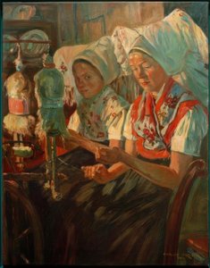 Femmes du Spreewald filant