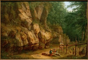 Hackert, Paysage rocheux avec soldats (Masso del Diavolo)