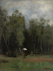 Peintre au bord de la forêt - Philipp Helmer
