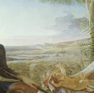 Enfant Jésus et paysage du Repos pendant la fuite en Égypte, (détail)