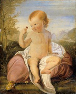 Enfant avec fleur de pois