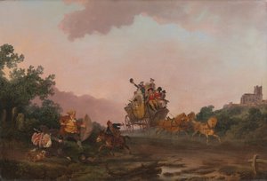 Fêtards sur un carrosse - Philippe-Jacques de Loutherbourg