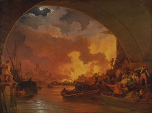 Le grand incendie de Londres - Philippe-Jacques de Loutherbourg