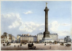 Colonne de juillet à la Bastille - dans "Promenade dans Paris et ses environs", conçu par Jacottet et Benoist, vers 1840