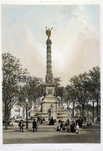 La fontaine du Châtelet - lithographie par Benoist - Philippe Benoist
