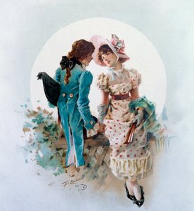 Scène galante au clair de lune - Philippe Jacques Linder