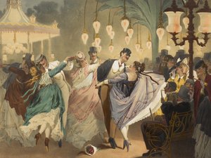 Musée des mœurs en actions : La valse à Mabille, gravé par Gustave Barry