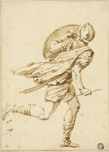 Guerrier romain courant, vu de dos - Philippe Louis Parizeau