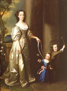 Portrait de Mme Thomas Fane avec ses enfants John et Anne - Philippe Mercier
