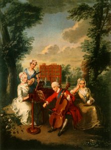 Le prince Frederick Louis, prince de Galles, jouant du violoncelle au palais de Kew