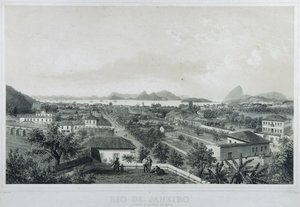 Neuf vues panoramiques de Rio de Janeiro: Catette e entrada da Barra - Philippe and Ciceri Eugene Benoist