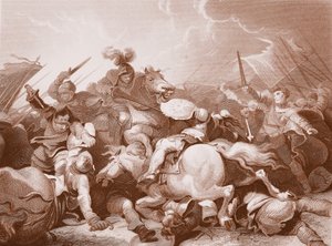 Bataille de Bosworth Field, gravée par A.H. Payne - Philippe de (after) Loutherbourg