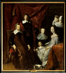 La famille de Henri Louis Habert de Montmort, à droite, Henriette-Marie de Buade de Frontenac. Peinture de Philippe De Champaigne