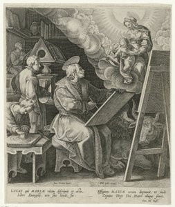 Saint Luc peint Marie avec l
