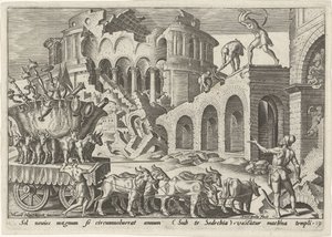 Les Chaldéens pillent le temple de Jérusalem, Les jours de malheur du peuple juif (titre de la série) - Philips Galle