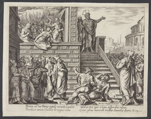 Saint Pierre prêchant à Jérusalem - Philips Galle