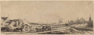 Paysage avec une calèche - Philips Koninck