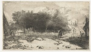 Paysage avec une clôture blanche - Philips Koninck