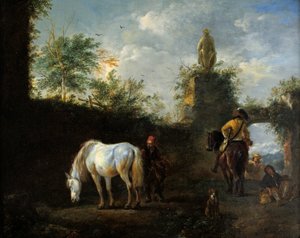 Une partie de fauconnerie, vers 1665