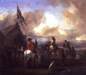 Cavaliers dans un camp militaire - Philips Wouwermans or Wouwerman