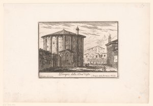 Vue du Temple de Vesta Tempio della Dea Veste Zichten op het antieke en moderne Rome Varie Vedute di Roma Antica, e Moderna - Philothée Francois Duflos