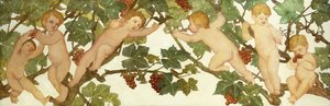Putti folâtrant dans un vignoble