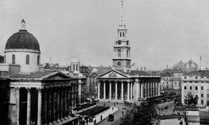 Galerie nationale et Église de St Martin-in-the-Fields, Westminster, Londres, vers 1910-1911
